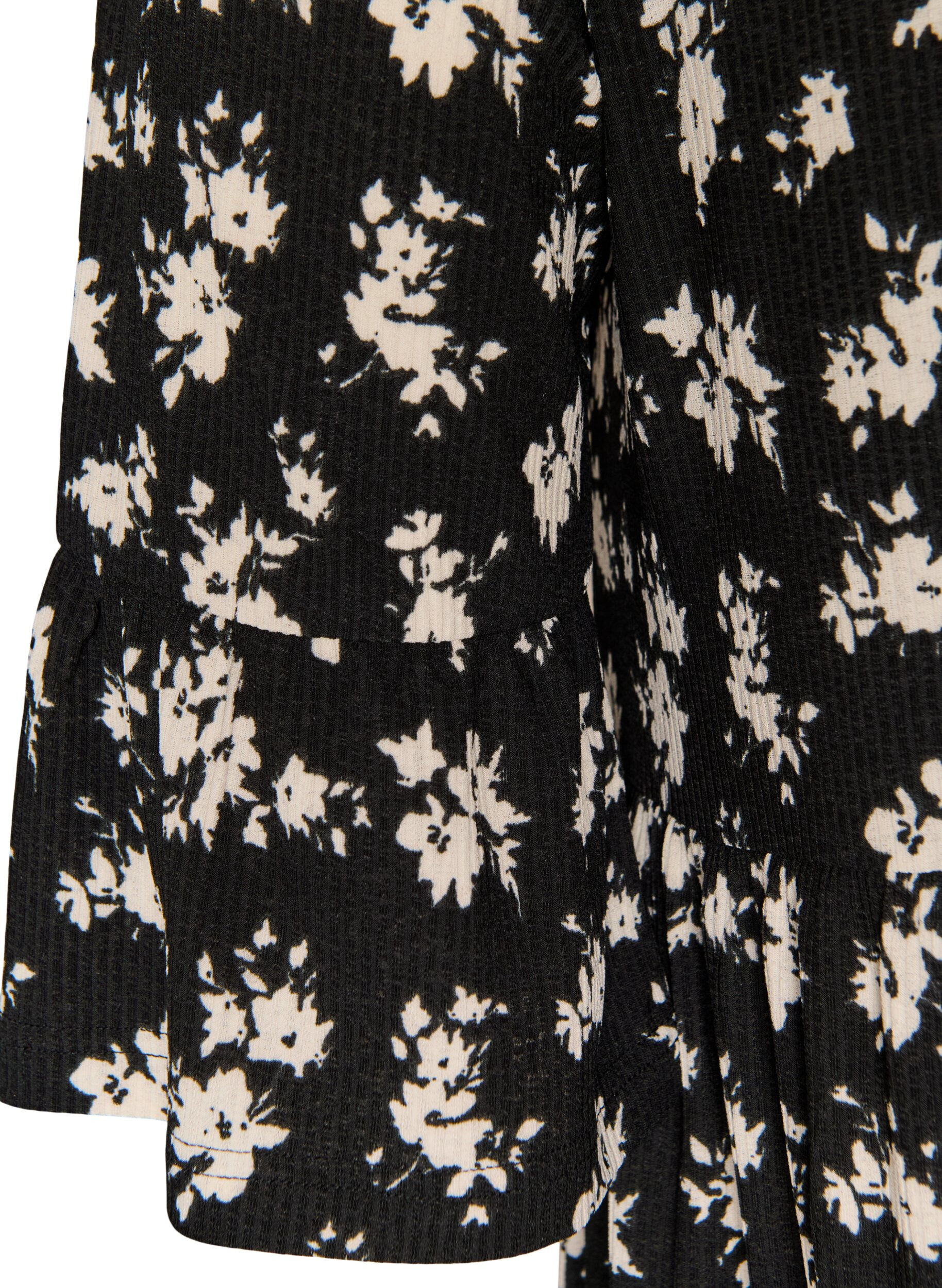 ZizziKurzes A-Linien-Kleid aus Jersey mit Allover-Print, Schwarz, Packshot image number 3