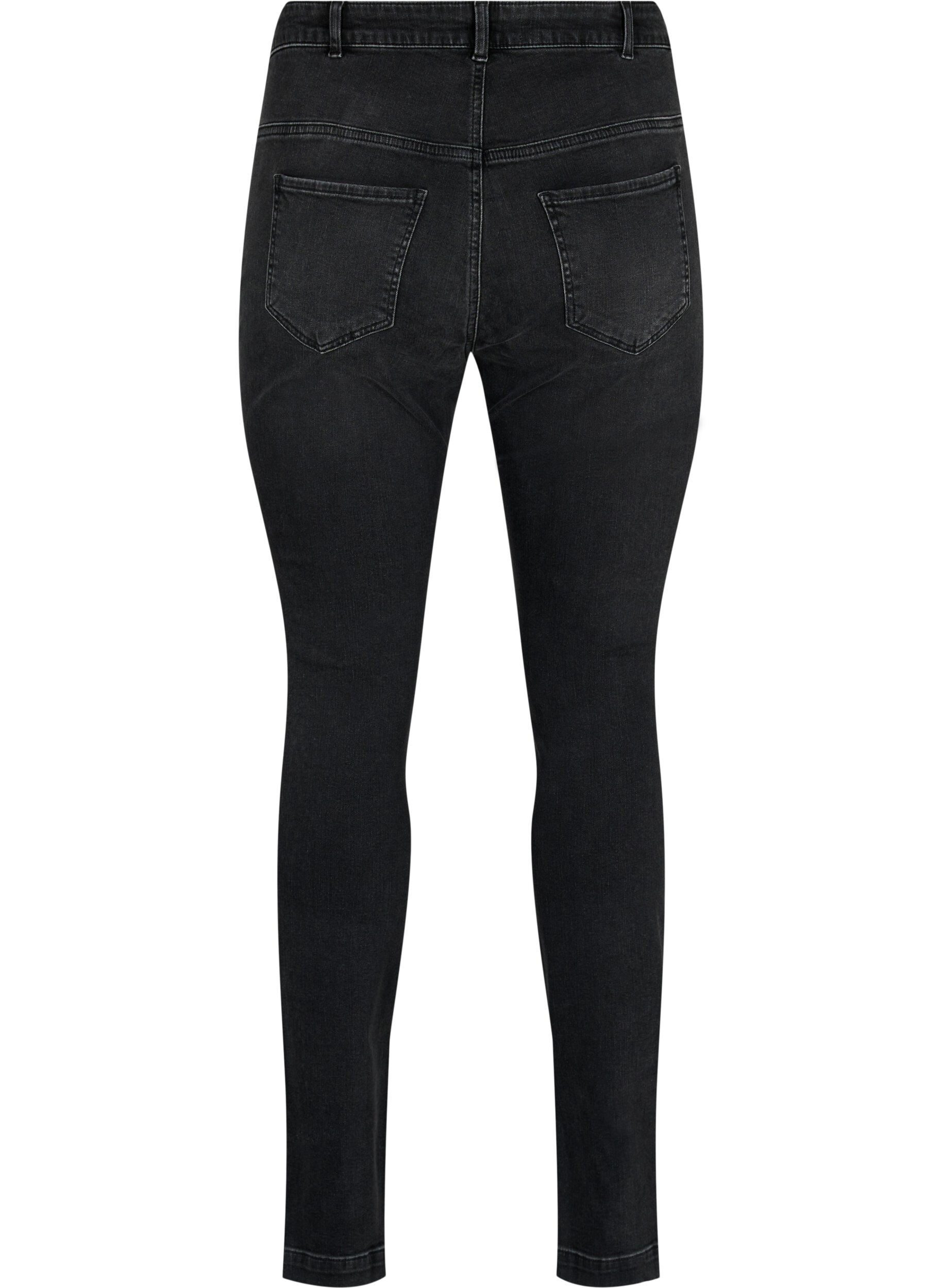 Zizzi Hoch taillierte Amy Jeans mit Strasssteinen, Grey Denim, Packshot image number 1