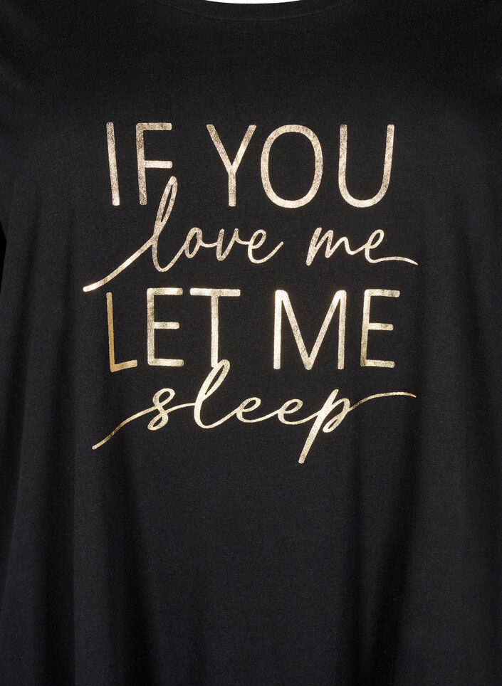 Kurz&auml;rmeliges Nachthemd aus Bio-Baumwolle, Schwarz, Packshot image number 2