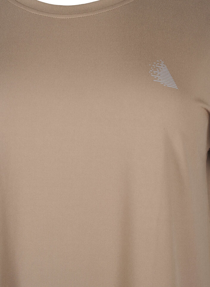 Unifarbenes T-Shirt fürs Training, Beige, Packshot image number 2