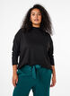 Bluse mit Stehkragen und langen Ärmeln, Schwarz, Model image number 0