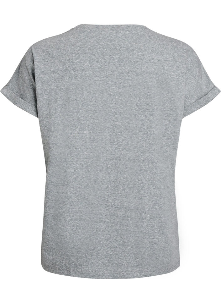 Melange T-Shirt mit kurzen Ärmeln, Grün, Packshot image number 1