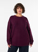 Strickbluse mit V-f&ouml;rmigem Rippenmuster und Schlitzen, Rot, Model image number 0