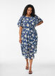 Kn&ouml;chellanges Kleid mit Fl&uuml;gel&auml;rmeln und Bindeg&uuml;rtel, Blau, Model image number 0