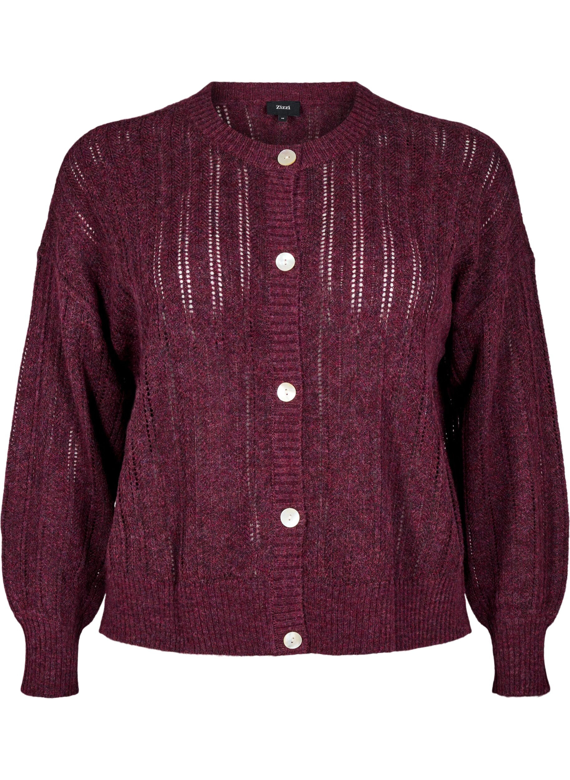 Gestrickter Cardigan mit Lochmuster