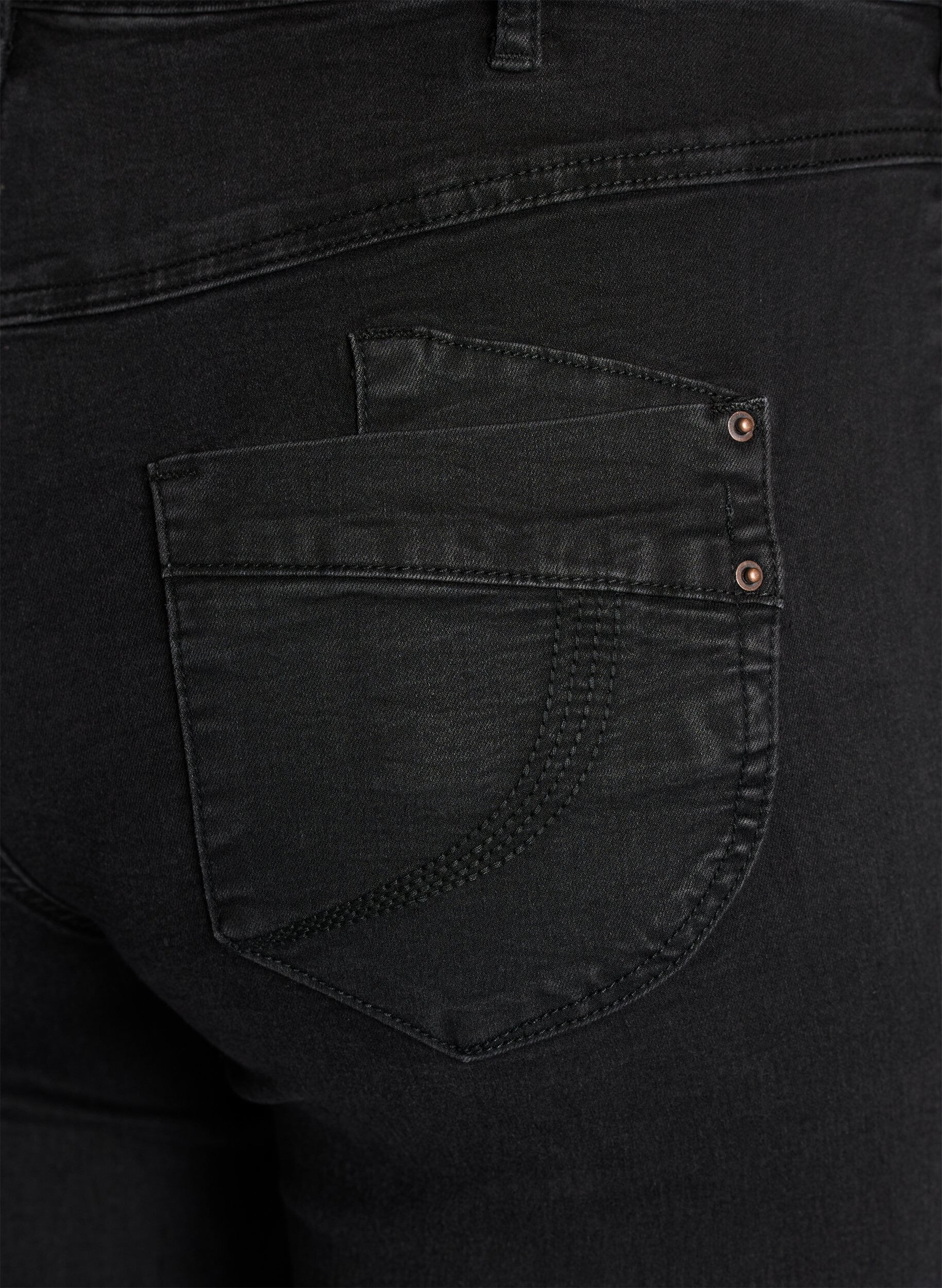 Zizzi Gemma Jeans in Regular Fit mit hohem Bund, Schwarz, Packshot image number 3