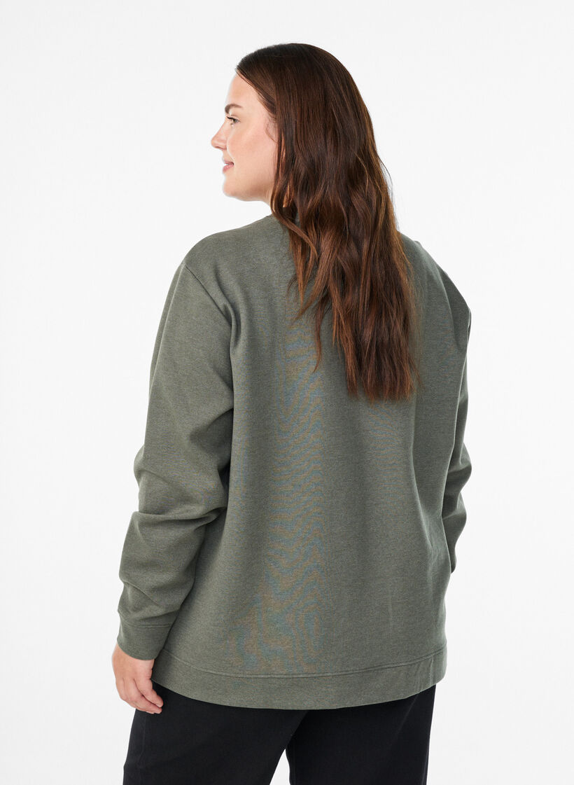 Sweatshirt mit Rundhalsausschnitt, Gr&uuml;n, Model image number 2
