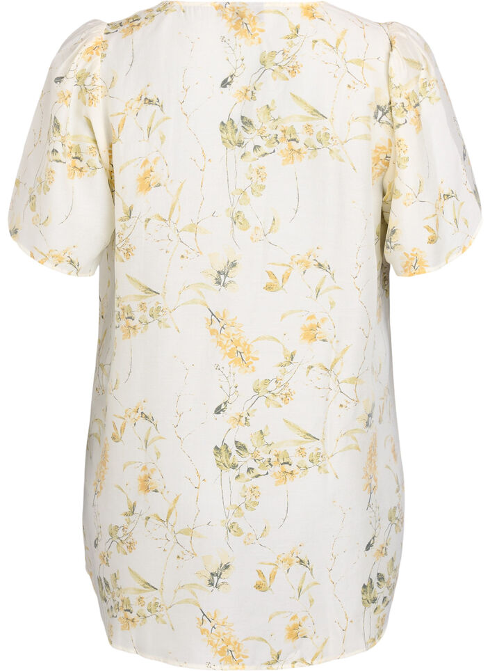 A-linien Tunika mit kurzen Ärmeln, Gelb, Packshot image number 1