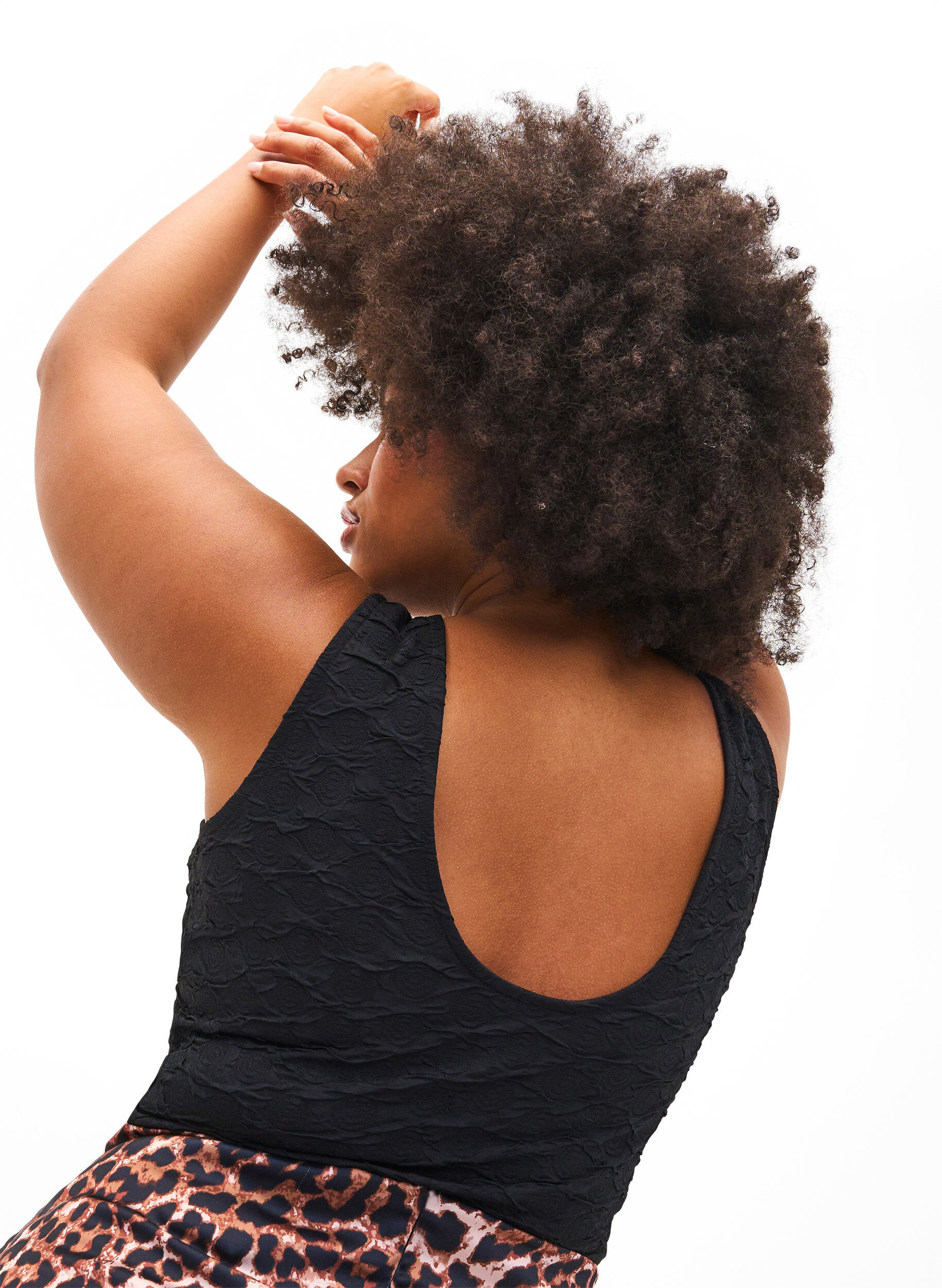 Zizzi &Auml;rmelloser Bodystocking mit strukturierter Textur, Black, Model image number 1