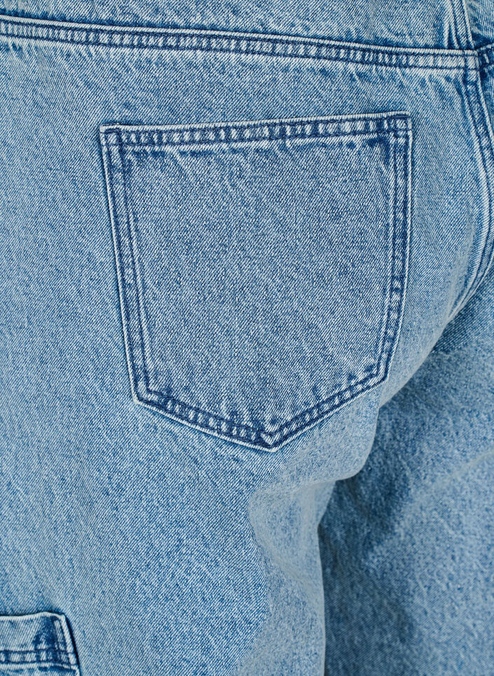 Cargojeans mit hoher Taille, Blau, Packshot image number 3