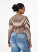 Gestreifte Bluse mit langen &Auml;rmeln, Braun, Model image number 2