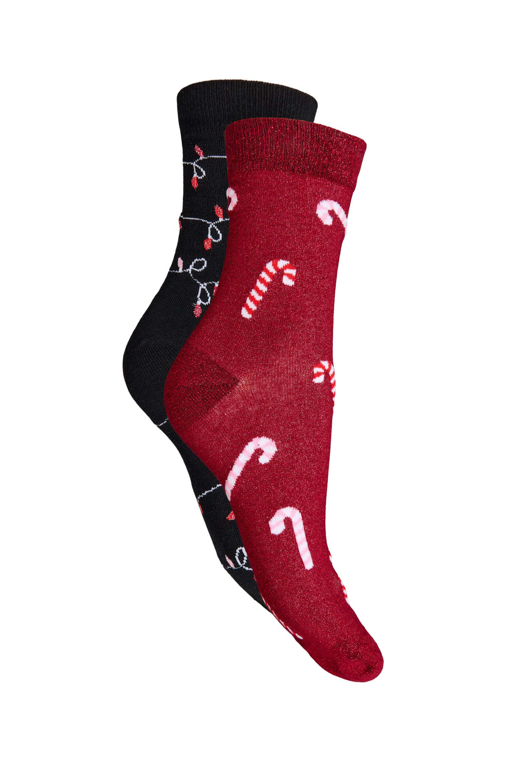 Zizzi2er-Pack Weihnachtssocken, Rot, Packshot image number 1