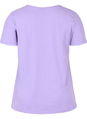 Einfarbiges basic T-Shirt aus Baumwolle, Paisley Purple, Packshot image number 1