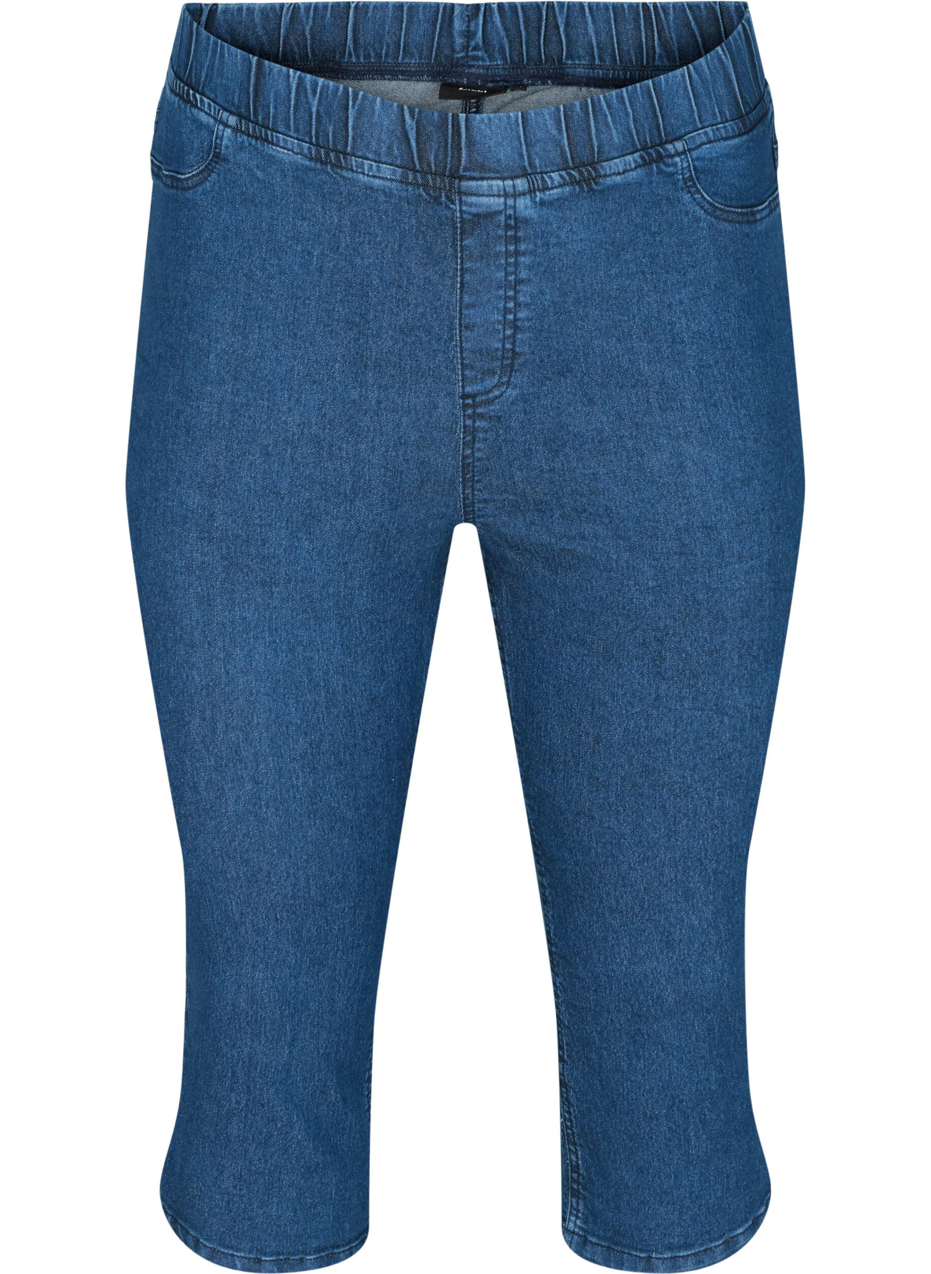 Zizzi Caprihose in Baumwollmischung, Dark blue denim, Packshot image number 0