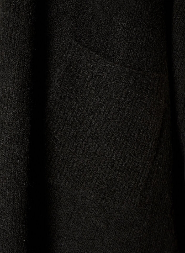 Strickjacke mit offener Front und weiten &Auml;rmeln, Schwarz, Packshot image number 3