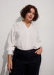 Lockere Bluse mit V-Ausschnitt, Wei&szlig;, Model image number 0