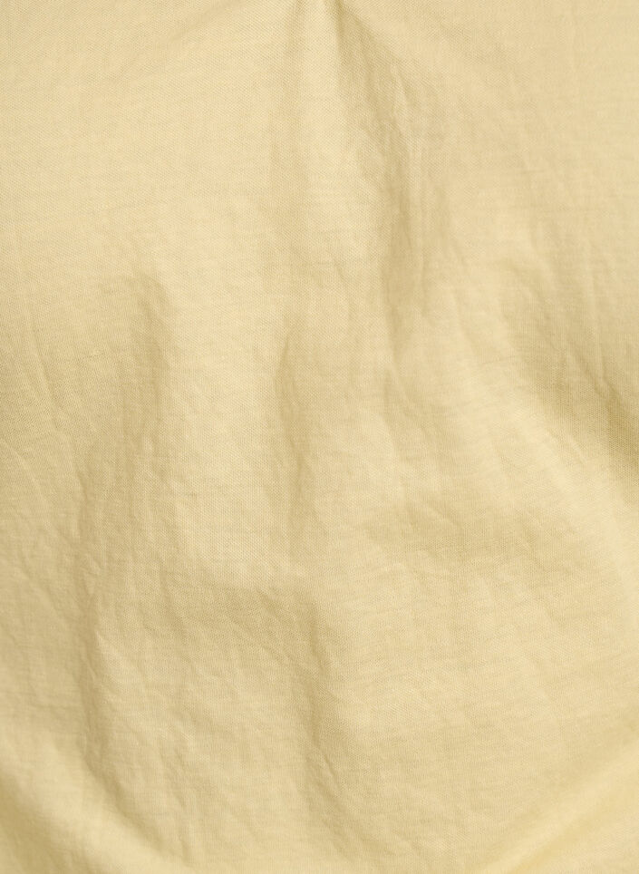 Bluse aus einer Baumwollmischung mit V-Ausschnitt und Bindeband, Gelb, Packshot image number 2