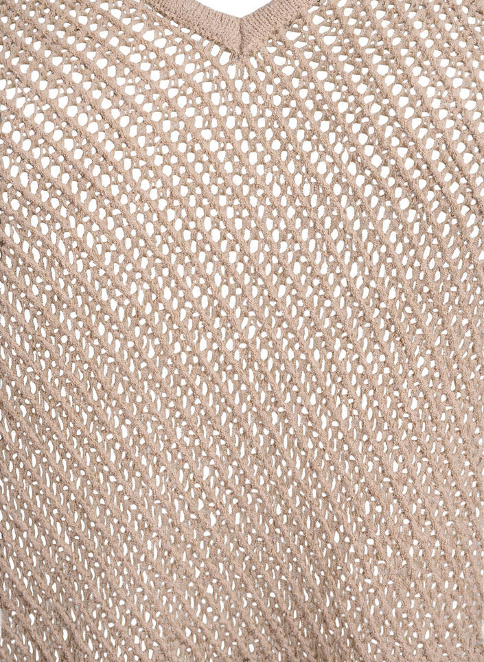 FLASH - Ärmelloser Stricktop mit V-Ausschnitt, Beige, Packshot image number 2