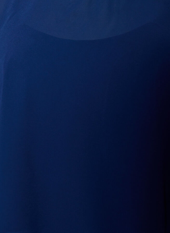 Maxikleid mit R&uuml;schen-Volants und abnehmbarem Cape, Blau, Packshot image number 2