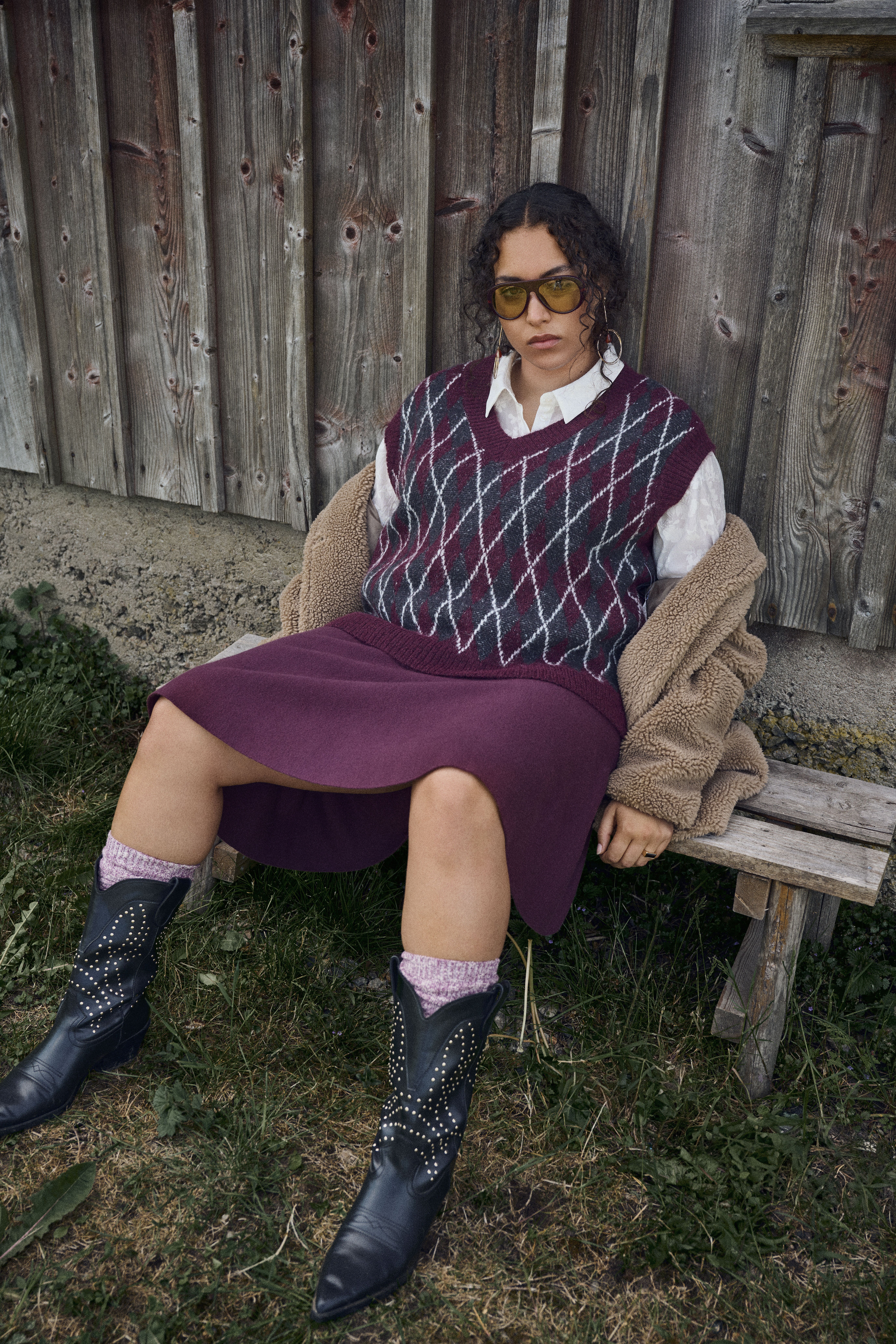 Karo-Weste und -Rock, , Model