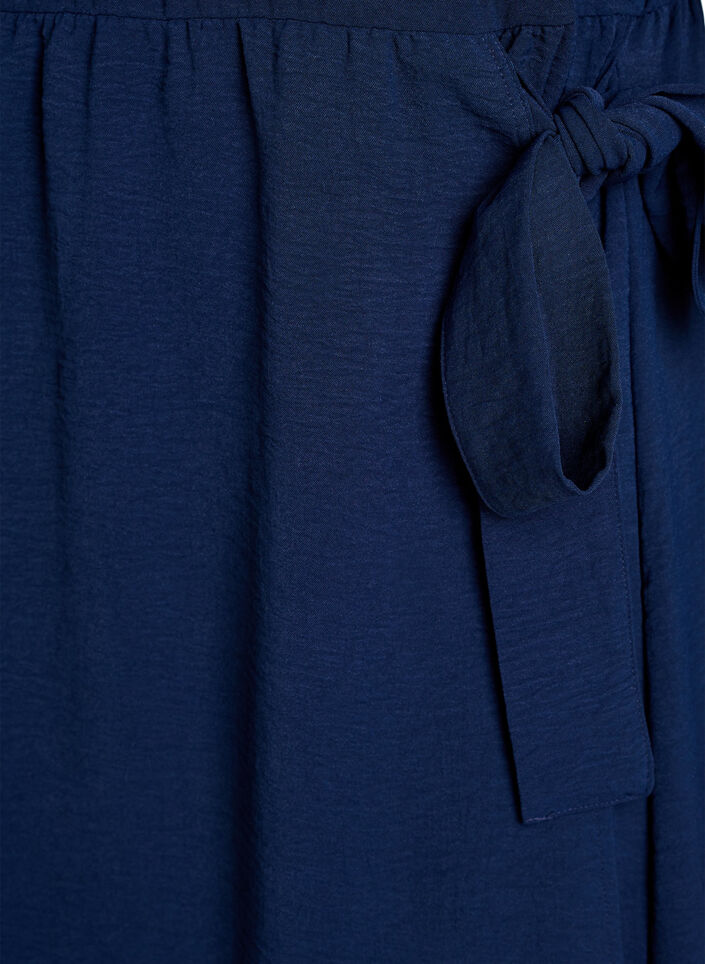 Midilanges Kleid mit Bindedetail, Blau, Packshot image number 3