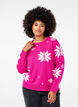 Strickpullover mit Schneeflockenmuster, Pink, Model image number 0