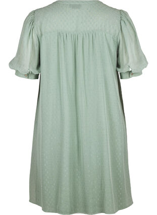 Kleid mit kurzen Ärmeln und Knöpfen, Chinois Green, Packshot image number 1