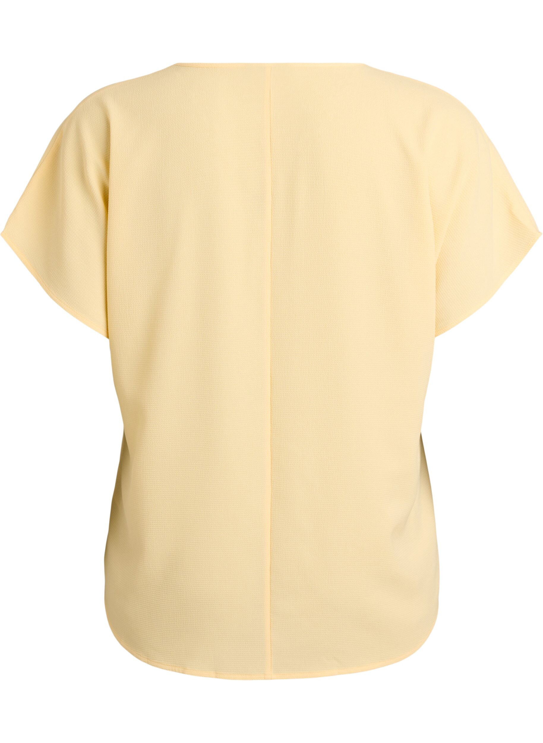 ZizziBluse mit kurzen &Auml;rmeln und Rundhalsausschnitt, Gelb, Packshot image number 1