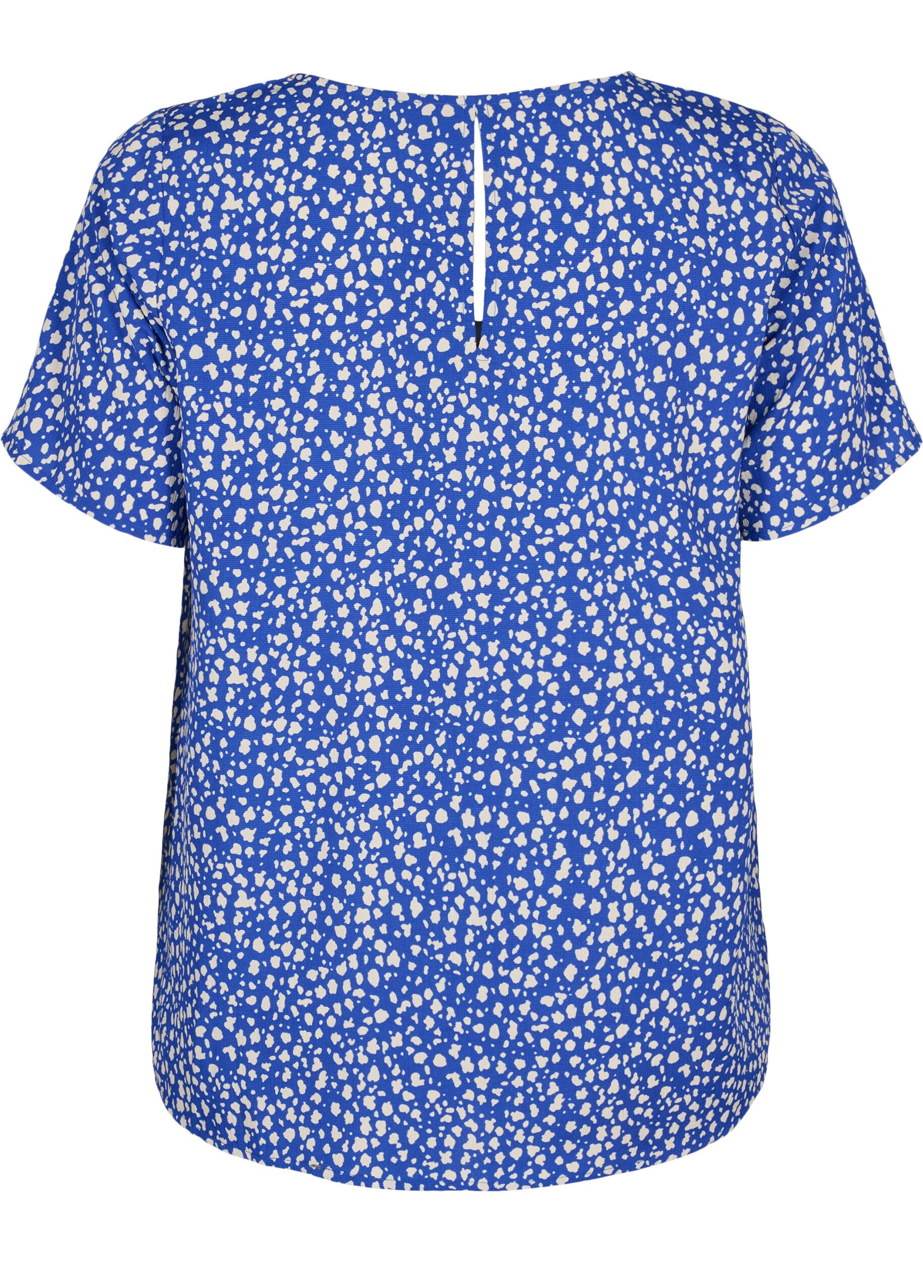 Zizzi FLASH &ndash; Kurz&auml;rmelige Bluse mit Aufdruck, Surf the web Dot, Packshot image number 1