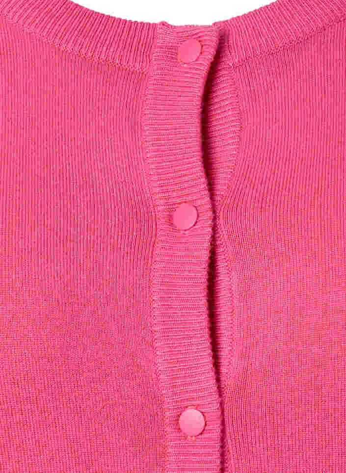 Cardigan aus Rippstrick mit Knopfverschluss, Hot Pink, Packshot image number 2