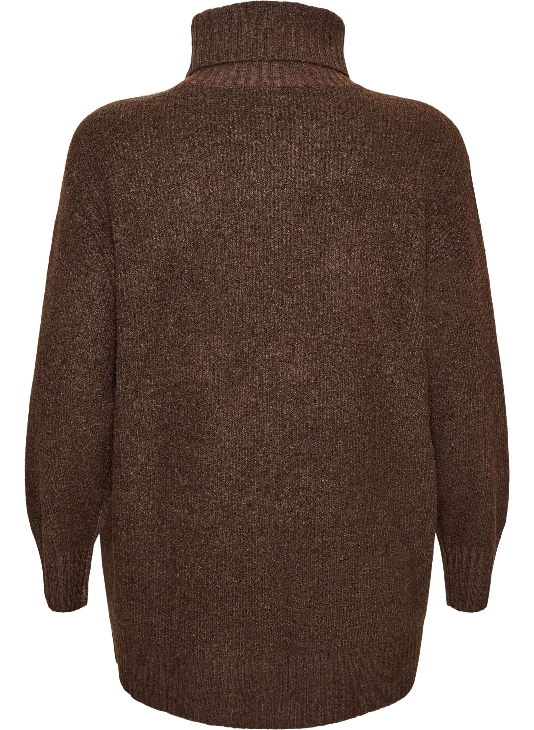 ZizziLocker gestrickter Pullover mit Rollkragen, Braun, Packshot image number 1