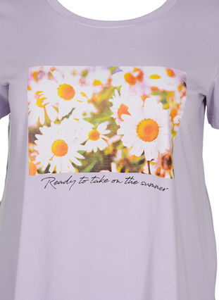 T-Shirt aus Baumwolle mit A-Linie und Aufdruck, Thistle Fl. Picture, Packshot image number 2