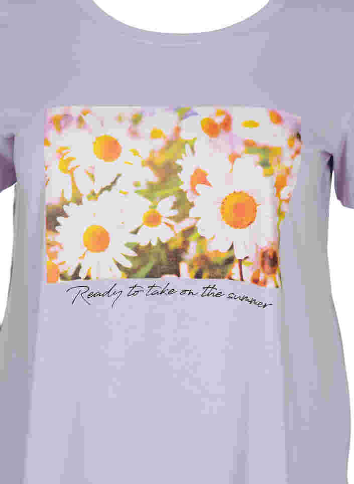 T-Shirt aus Baumwolle mit A-Linie und Aufdruck, Thistle Fl. Picture, Packshot image number 2