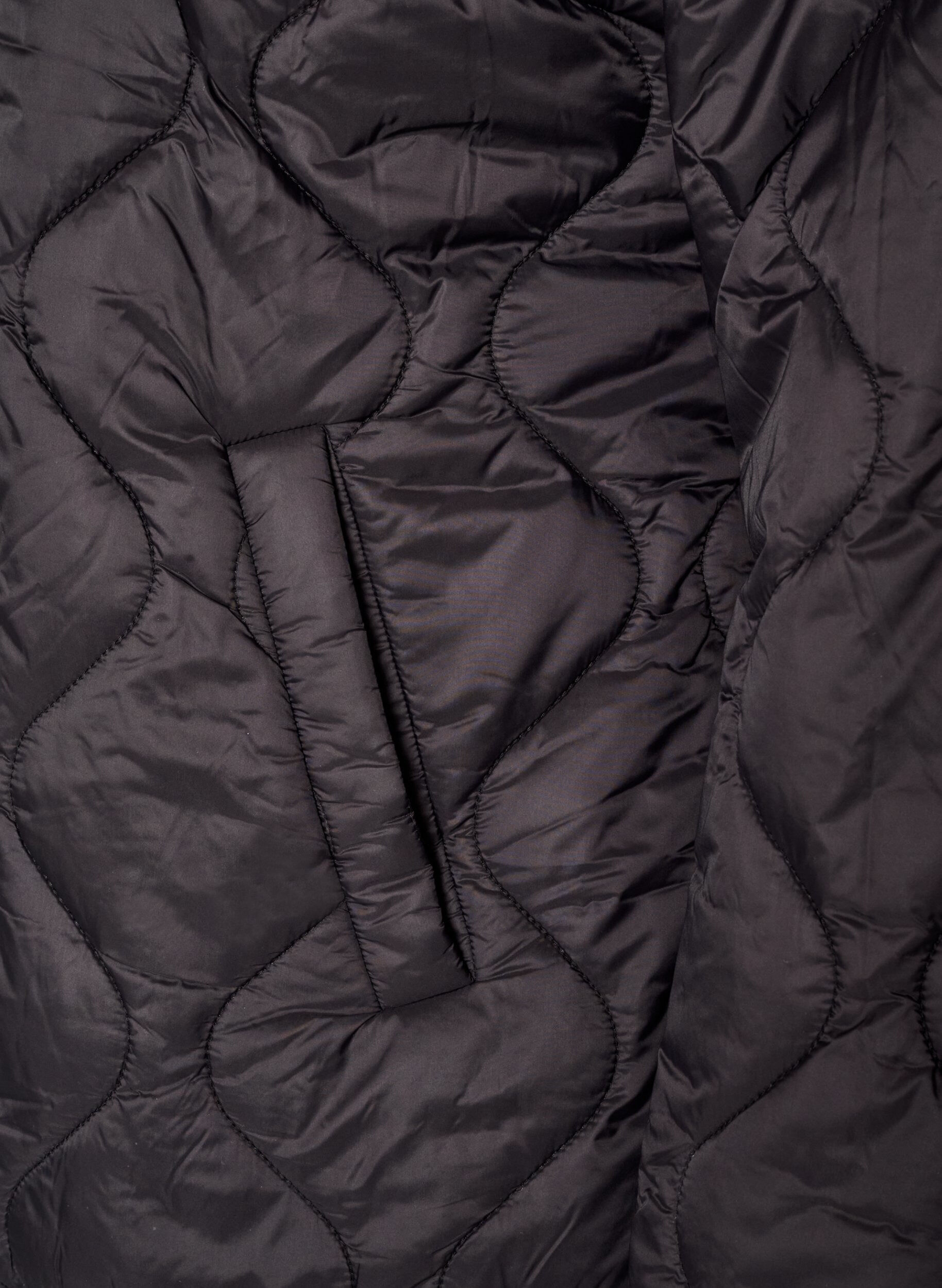 ZizziSteppjacke mit Druckkn&ouml;pfen und Rundhalsausschnitt, Schwarz, Packshot image number 3