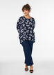Bluse mit Blumenmuster und langen &Auml;rmeln, Blau, Model image number 1