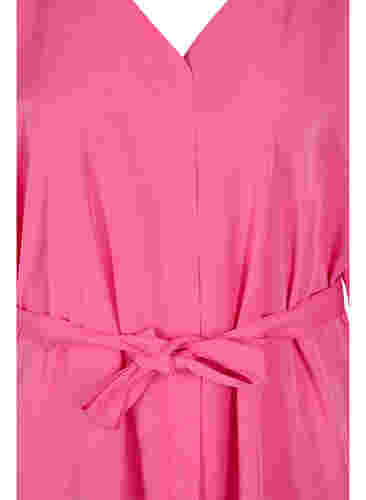 Kleid mit 3/4-Ärmeln und Bindeband, Shocking Pink, Packshot image number 2