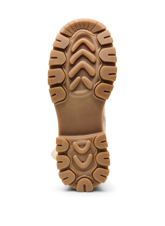 Chunky-Stiefel aus Kunstwildleder, Beige, Packshot image number 5