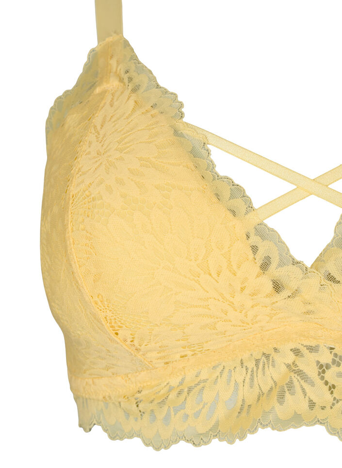Bralette mit String-Details und weicher Polsterung, Pale Banana ASS, Packshot image number 2