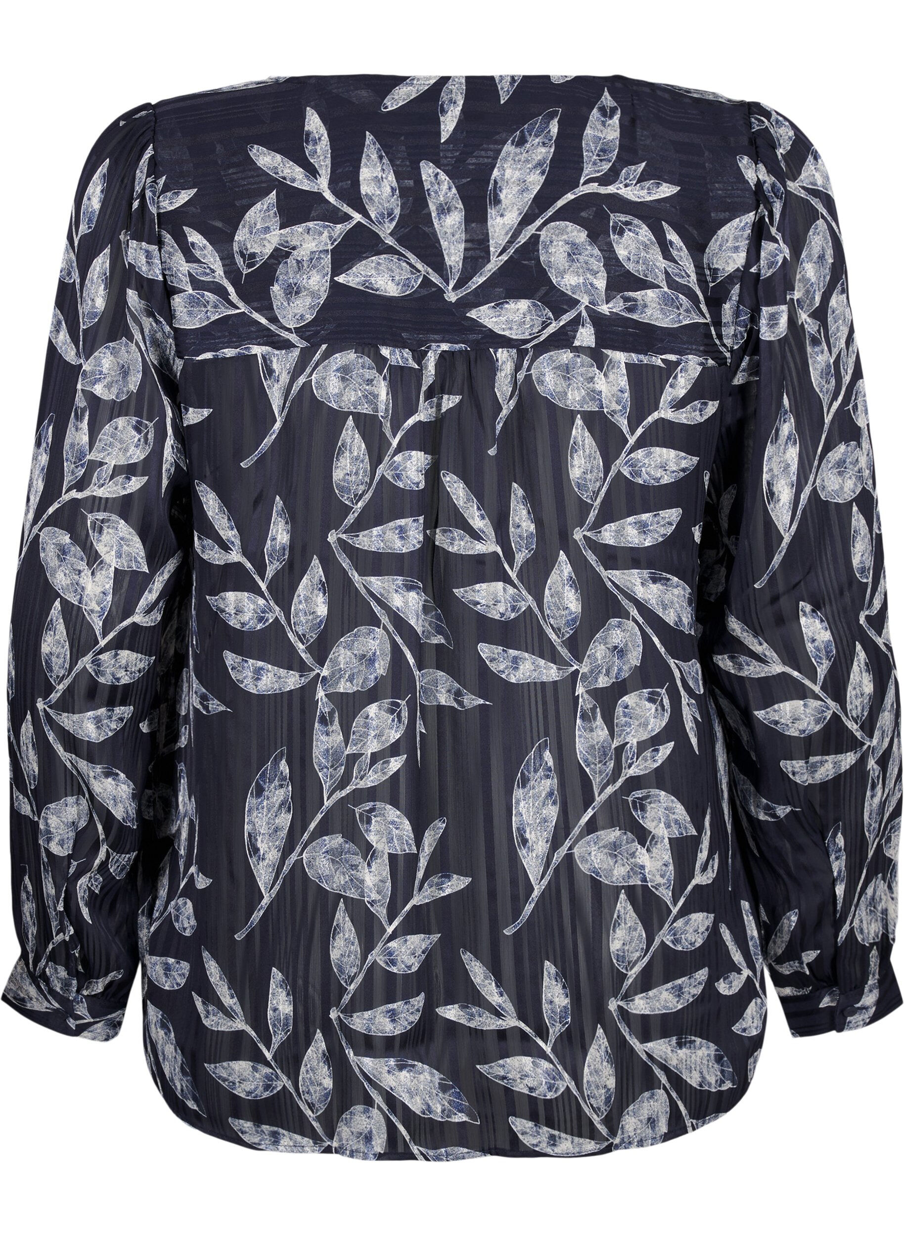 Zizzi Langarmshirt mit Kn&ouml;pfen, Blau, Packshot image number 1