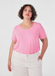 Einfarbiges basic T-Shirt aus Baumwolle, Pink, Model image number 0