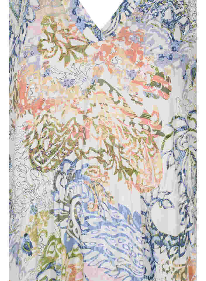 Viskosekleid mit Print und Bindeschnüre, White Paisley AOP, Packshot image number 2