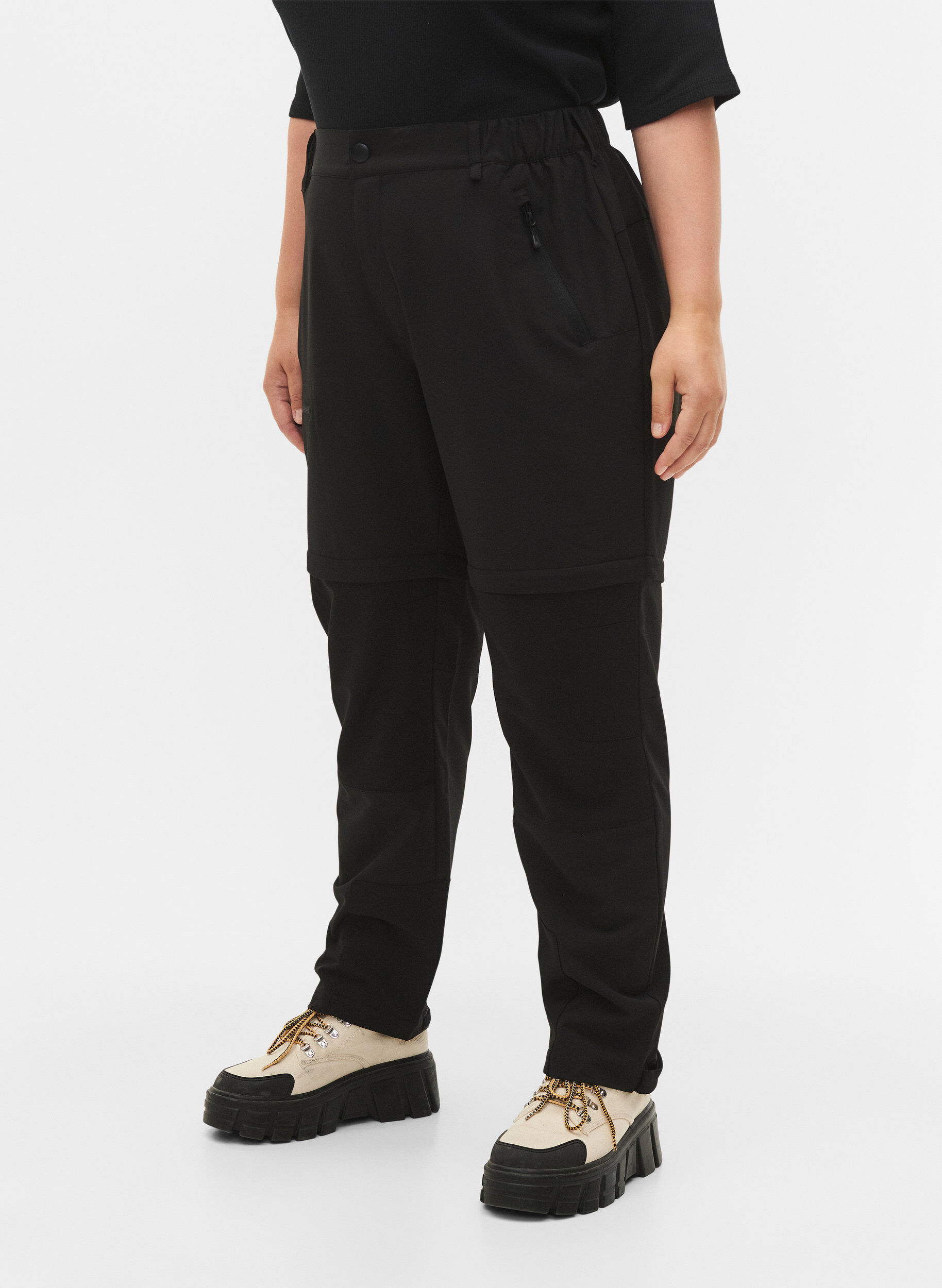Zizzi 2-in-1 Wanderhosen, Black, Model image number 2