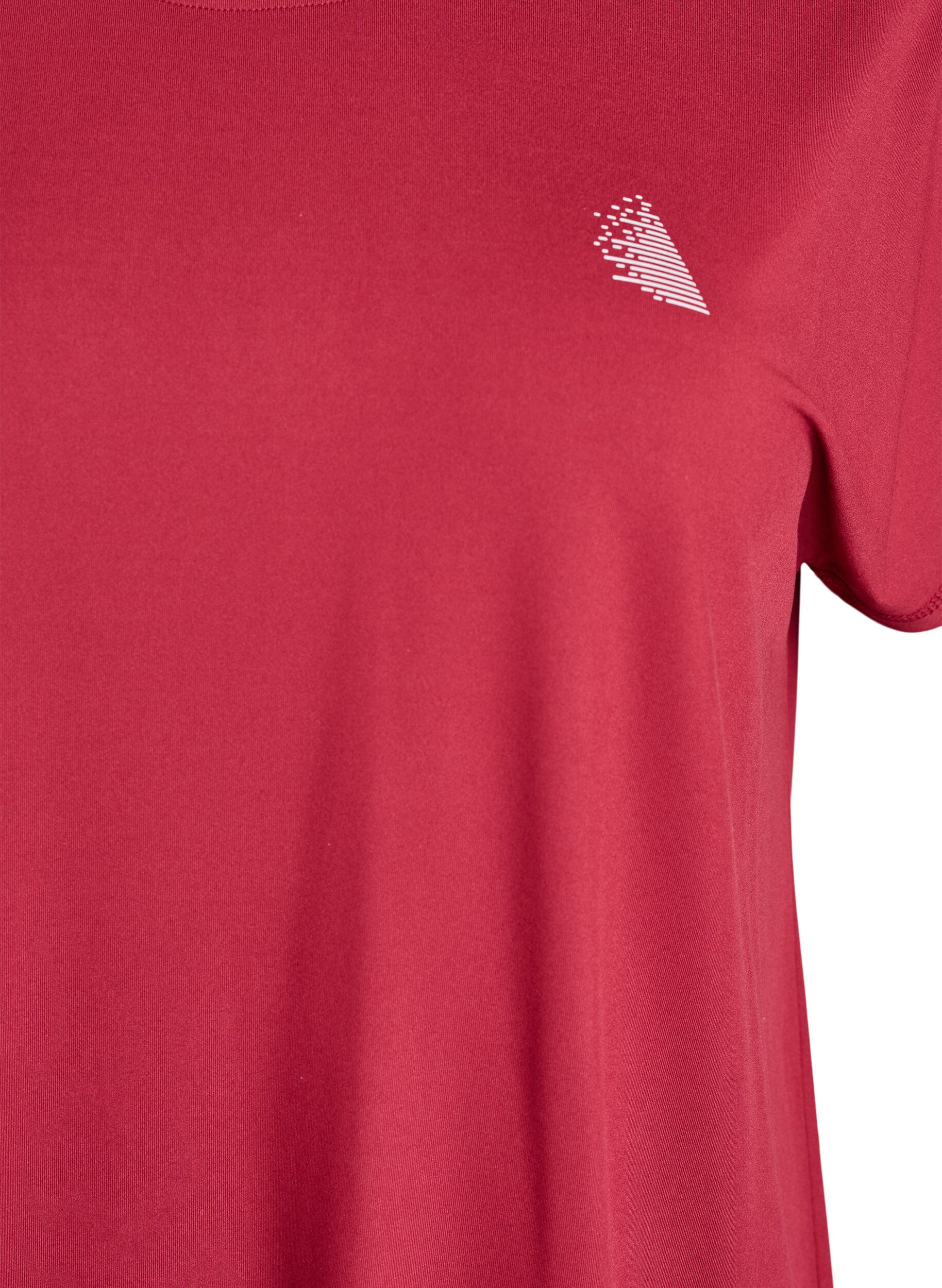 ZizziEinfarbiges Trainings-T-Shirt, Rot, Packshot image number 2