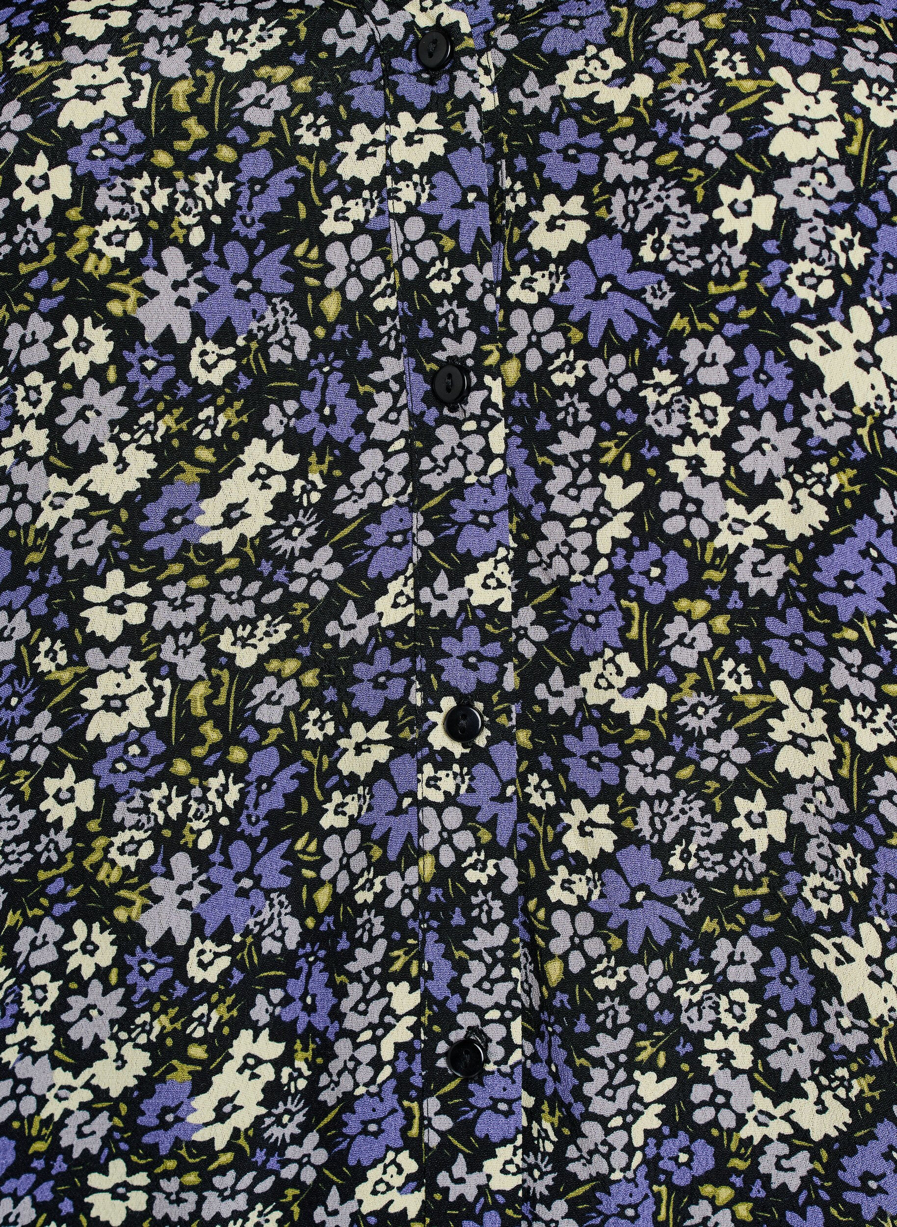 Zizzi Bluse aus Viskose mit Print und Knopfverschluss, Schwarz, Packshot image number 2