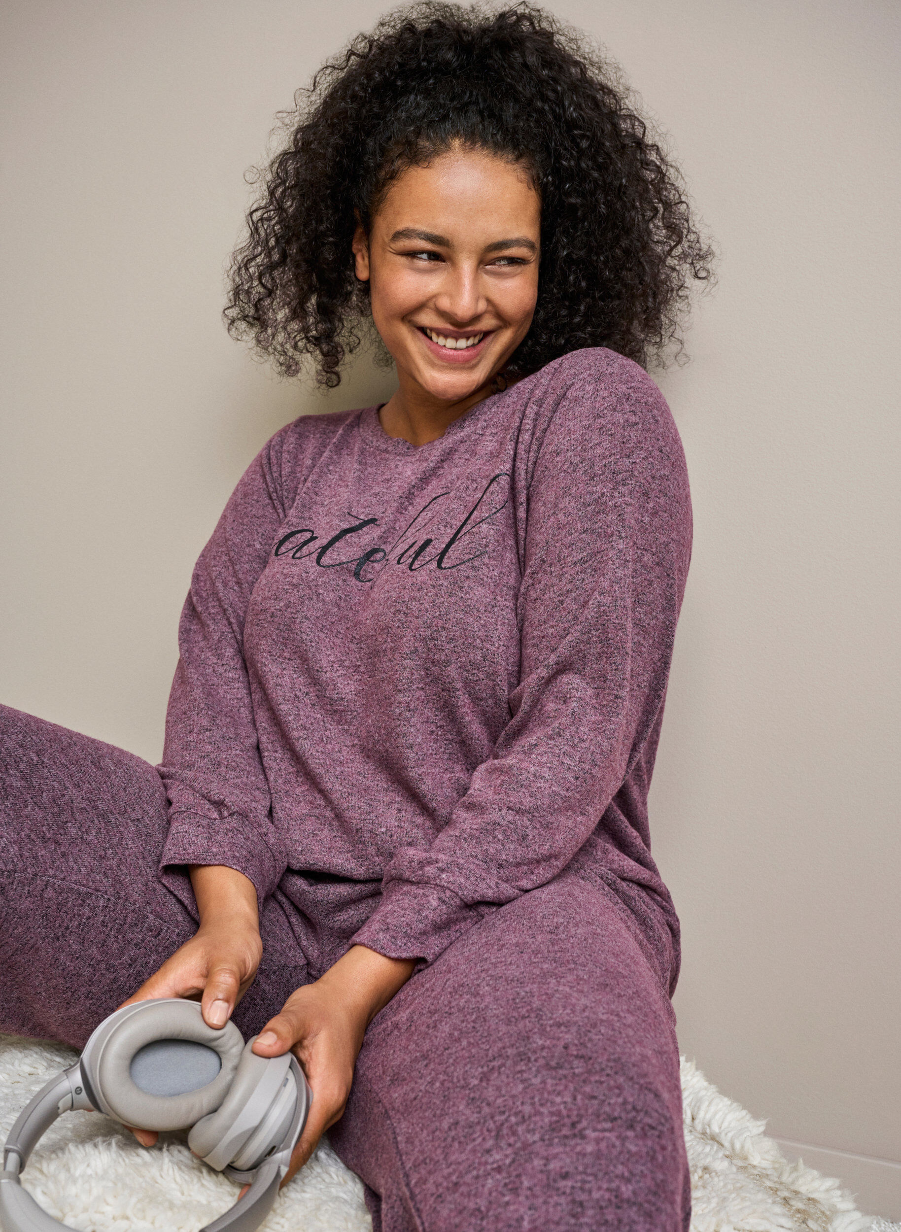 Zizzi Melange-Bluse aus Viskosemischung, Port Royal Mel, Image image number 0