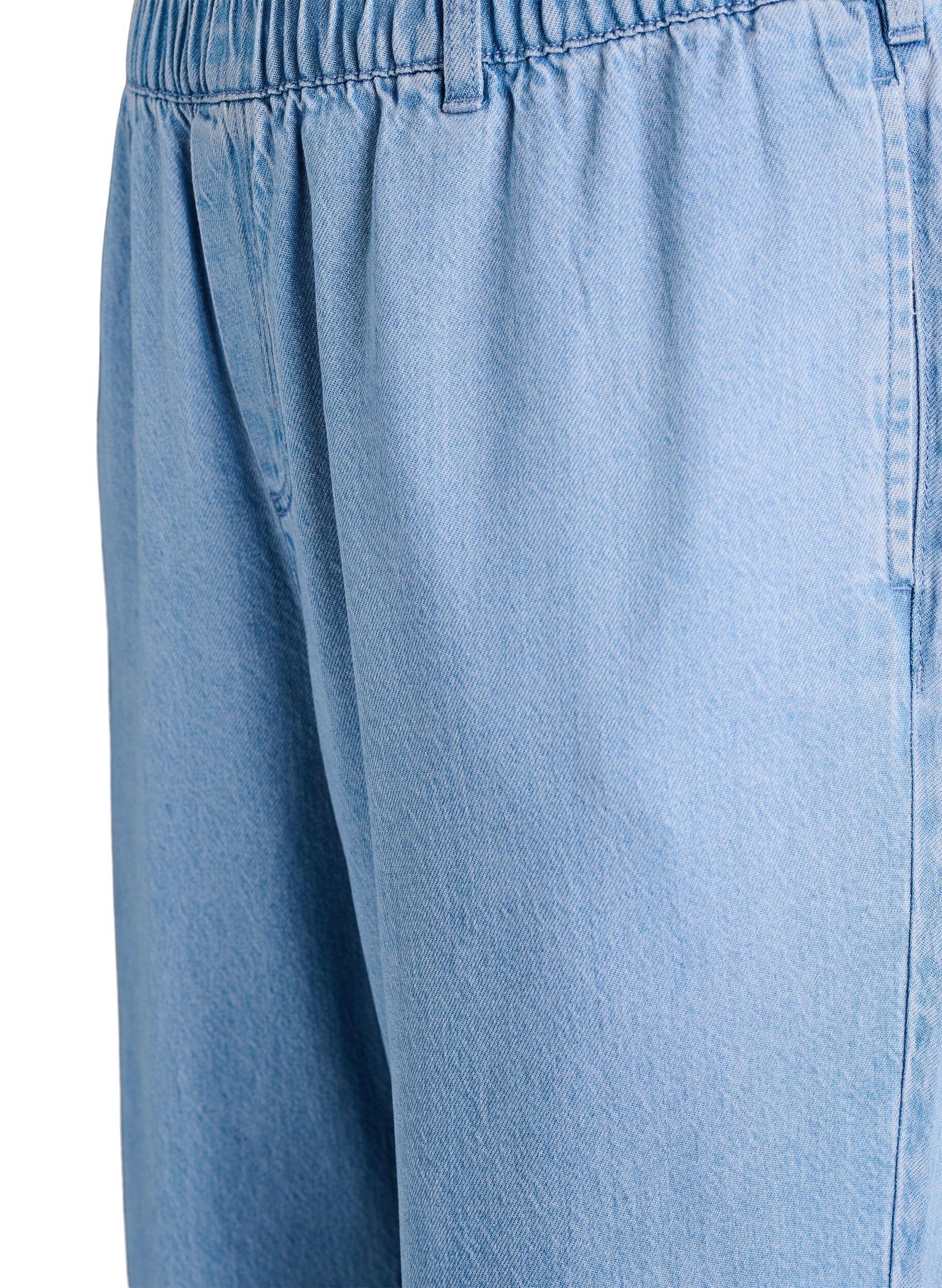 Zizzi Weite Jeans mit elastischem Bund, Blau, Packshot image number 2