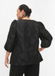  Jacquard-Bluse mit 3/4-Ärmeln, Black, Model image number 1