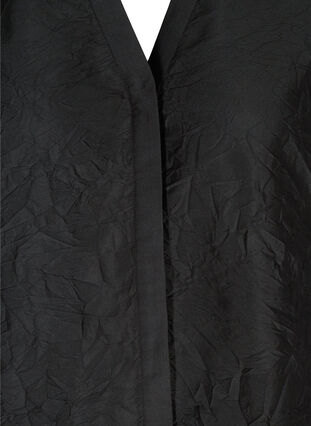 Strukturierte Jacke mit V-Ausschnitt, Black, Packshot image number 2