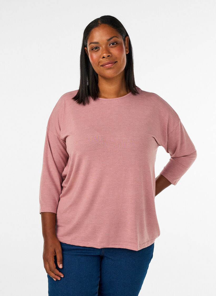 Bluse aus Jersey mit 3/4-&Auml;rmeln, Rot, Model image number 0