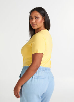 Basic T-Shirt , Lemon Drop, Model image number 1